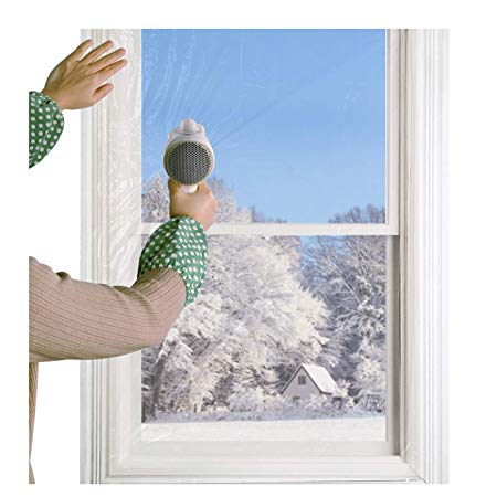 Indoor 10 Window Insulation Kit 62" x 420" Shrink Insulator Film Plastics Windows Kits Patio Door Seal Wrap Weatherization Film