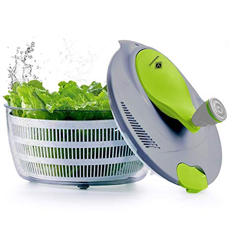 Kalokelvin Salad Spinner, 4 litres Plastic Salad Spinner Dryer, Easily Spin to Wash and Dry Vegetables