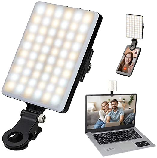 Video Conference Lighting for Computer&MacBook, LED Rechargeable Laptop Webcam Lighting for Laptop/Computer, Zoom Calls, Live Streaming, Self Broadcasting, Video Light for Zoom Meeting