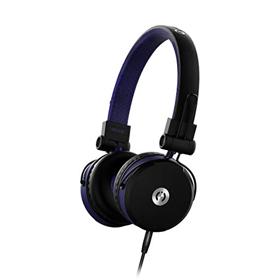 MuveAcoustics Impulse MA-1500FB Wired On-Ear Headphones with Mic (Flagship Blue)