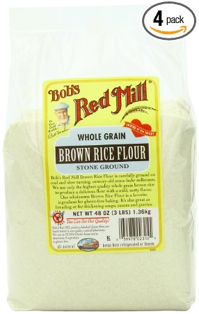 Bobs Red Mill Gluten Free Brown Rice Flour 48-ounce Pack of 4