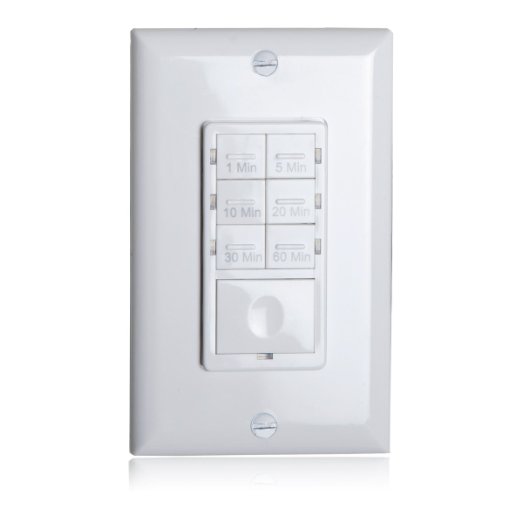 Maxxima 1800 Watt 7 Button Countdown Timer Switch Maximum 60 Minutes Delay, 1/2 HP Perfect for Bathroom Exhaust Fans