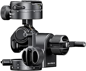 Precision 3-Way Geared Tripod Head with Quick Release Plate for DSLR Cameras GH-PROII and GC-01