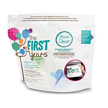 The First Years Steam Clean Reusable Microwave Sterilizer Bags, 8 Count