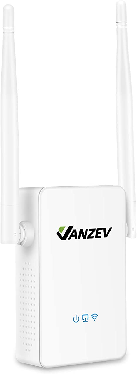 VANZEV Upgraded 1200Mbps WiFi Booster Range Extender with Ethernet Port, Covers Up to 3000sq Ft.32 Devices, 2.4GHz & 5GHz Dual Band Wireless Internet Signal Repeater, White