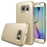 Galaxy S6 Edge Case - Ringke SLIM Top and Bottom Coverage ROYAL GOLD Fluid Curved Edge Touch Design Advanced Dual Coating Technology All Around Protection Hard Case for Samsung Galaxy S6 Edge - ECO Package