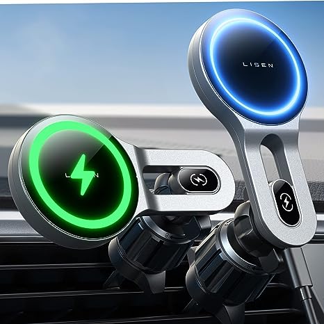 LISEN for MagSafe Car Mount Charger [Fastest Charging Speed], 15W Wireless Magsafe Car Charger for Magnetic Phone Car Mount, Universal Vent Car Magsafe Charger Fits iPhone 15 Pro Max Plus 14 13 12