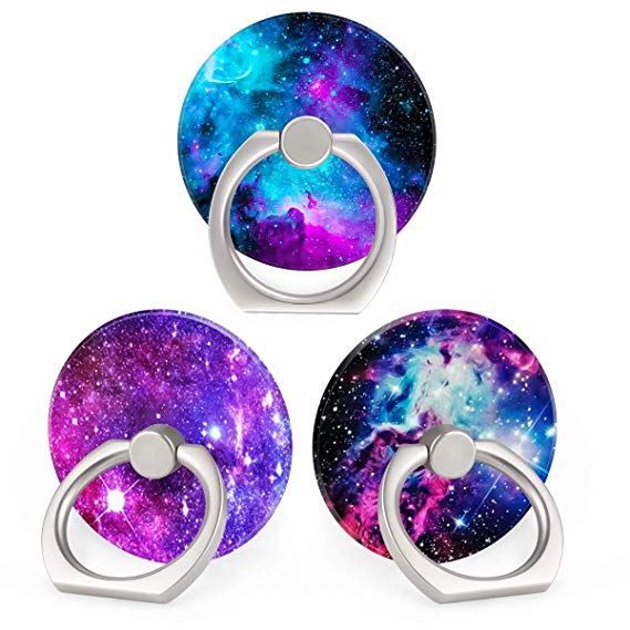 Bonoma 1067365-179-1638544691 Phone Ring Finger Holder, 3 Pack 360 Degree Rotating Finger Grip Stand Phone Ring Grip Compatible All Phones Tablets Galaxy Starry Sky