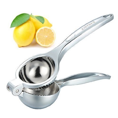 Lemon Squeezer, E-PRANCE Manual Citrus Juicer with High Strength, Heavy Duty Design, Hand Press Juice from Fruit or Vegetables (Silver)
