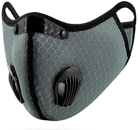 NEW Fine dust Mask, activated carbon mask with filter, for Cycling Riding Outdoor Washable Face Cover (Gray)