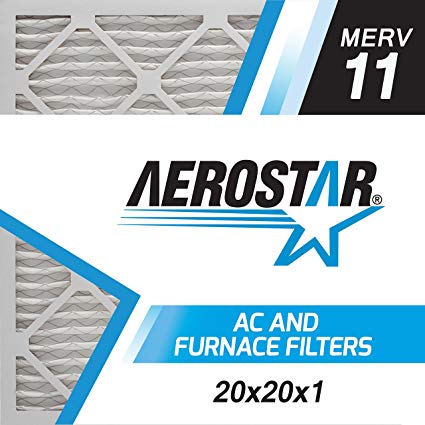 Aerostar 20x20x1 MERV 11, Pleated Air Filter, 20x20x1, Box of 1, Made in The USA