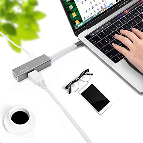 Letouch USB-C Hub, Supports 2k 4k HDMI Adapter Output Type C Multi-Port Hub with USB 3.0, Type-C PD Charging Port for Apple MacBook/MacBook Pro 13''15'' 2018/2017/2016 (Aluminum Silver)