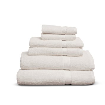 Cheer Collection 6 Piece Luxurious Towel Set - Solid White