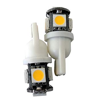 194 168 5-SMD Warm White Natural High Power LED Car Lights Bulb (Pack of 4)