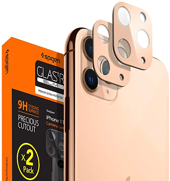 Spigen Camera Lens Screen Protector [2 Pack] designed for Apple iPhone 11 Pro / iPhone 11 Pro Max - Gold