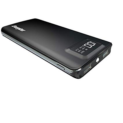 Energizer HIGH TECH Fast Charging, High Capacity 10000mAh Lithium Polymer, 2 USB-A Port, LCD Digital Screen, Power Bank for iPhone, Samsung, and More UE10018
