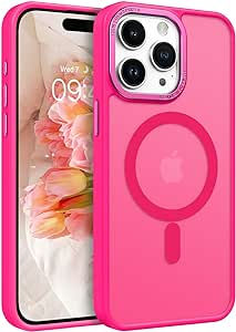 BENTOBEN for iPhone 15 Pro Max Case,iPhone 15 Pro Max Magnetic Phone Case [Compatible with MagSafe] Translucent Matte Shockproof Women Men Protective Case Cover for iPhone 15 Pro Max 6.7",Hot Pink