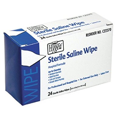 C22370 Wipes First Aid PDI Hygea Saline 6x4" 24 Per Box by PDI Professional Disposables -Part no. C22370