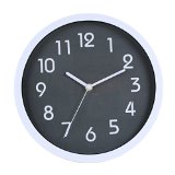 Binwo Modern Colorful Stylish Elegant Silent Non-ticking Home KitchenLiving Room Wall Clock 10 Inches Grey
