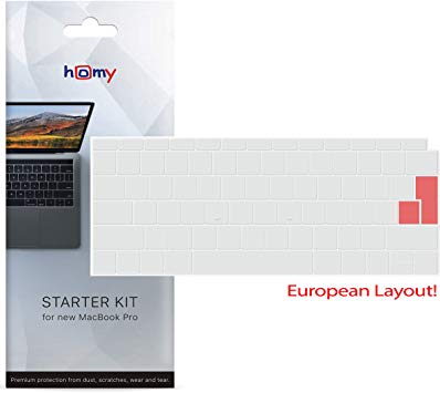 Ultra Thin EU Keyboard Cover Compatible Newest MacBook Air 13 Inch 2018 Release A1932 with Retina Display and Touch ID. Soft-Touch TPU Keyboard Protective Skin Absolutely Transparent and Invisible. EU