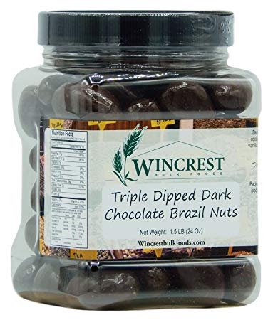 Triple Dipped Dark Chocolate Brazil Nuts - 1.5 Lb Tub