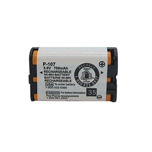 Geilienergy 3.6v 700mAh Rechargeable Cordless Phone Battery for Panasonic HHR-P107 HHRP107 HHR-P107A HHRP107A Cordless Telephone (Single)