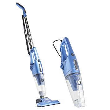 VonHaus 600W 2 in 1 Upright Stick & Handheld Vacuum Cleaner with HEPA and Sponge Filtration & FREE Crevice Tool includes Free 2 Year Warranty - Blue [Energy Class A]