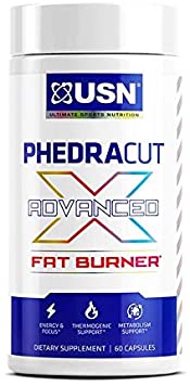 USN Phedracut Advanced X, Fat Burner, Energy, Caffeine, Weight Loss Pills for Women and Men, Fat Burner, Appetite Suppressant & Energy Booster - 60 Capsules (Pack of 1)