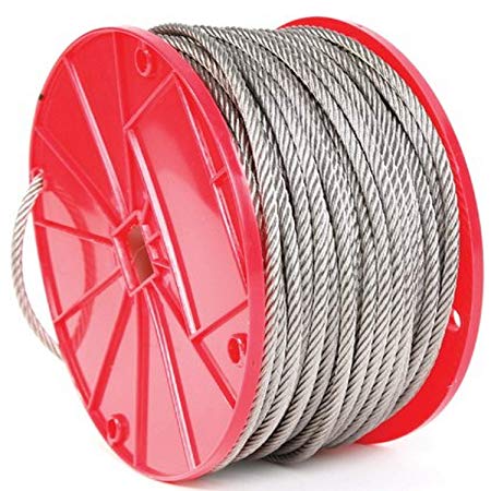 Koch 015121 Cable, 7 by 7 Construction, Trade Size 1/8 by 125 Feet, Stainless Steel