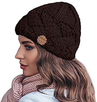 Winter Hats Women Girl-New Knitted Ski Hat Thick Warm Beanie Skull Cap for Gift