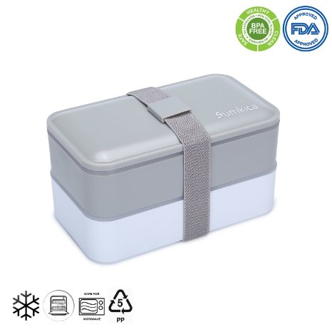 Bento Lunch Box Containers Leakproof Eco Friendly Durable Microwave Dishwasher Safe and Reusable Healthy Double Stackable Boxes with Knife Fork Spoon for Adults Teens Kids