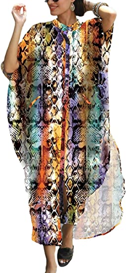 Bsubseach Women Stylish Plus Size Beach Shirt Dress Loose Button Up Bikini Cover Up