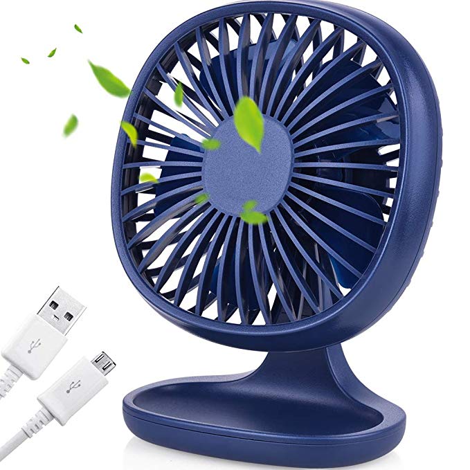 AYOUYA Desk Fan USB Fan Strong Wind Cooling Fan with Adjustable Head, 3 Speeds, Mini Size Desktop Fan Table Fan Computer Fan for Home Office Outdoor Travel