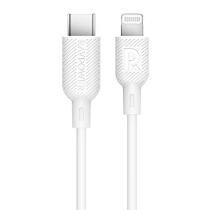 USB C to Lightning Cable RAVPower [6ft MFi Certified] Supports Power Delivery Fast Charging with Type C PD Charger Compatible with iPhone X/XS/XR/XS Max/8/8 Plus