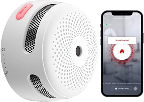 X-Sense Wi-Fi Smoke Detector, Wireless Smart Fire Smoke Alarm with Replaceable Lithium Battery & Silence Button, Auto Self-Check Function, XS01-WT