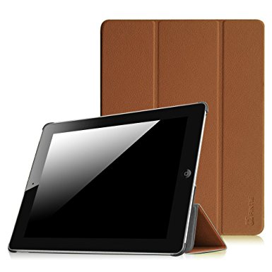 Fintie iPad 2/3/4 Case - Ultra Slim Tri-Fold Smart Cover Lightweight Stand Case Supports Auto Wake/Sleep for iPad 4th Generation with Retina Display, iPad 3 & iPad 2 - Brown