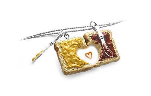 Peanut Butter & Jelly Friendship Necklaces, Set of 2, Personalized ~ Food Jewelry