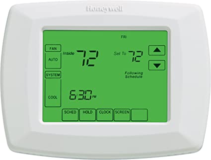 Honeywell RTH8500D 7-Day Touchscreen Programmable Thermostat,"C" Wire Required, White, 1Package (Thermostat) (RTH8500D1013/E1)