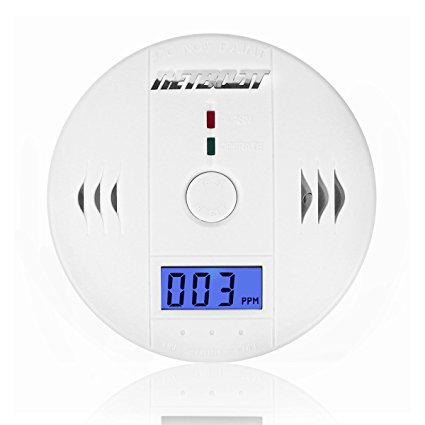 CO Detector NetBoat LCD Portable Security Gas CO Carbon Poisoning Monitor Monoxide Warning Alarm Sensor Detector Battery Powered (Battery not included)