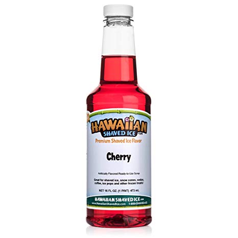 Hawaiian Shaved Ice Cherry Snow Cone Syrup, 1 Pint