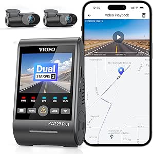 VIOFO A229 Plus 3 Lens 2K   2K   1080P, Dual STARVIS 2, HDR Vorne hinten Dashcam Auto, Sprachsteurung & 5GHz Wi-Fi WLAN Autokamera, Ultrapräzises GPS, Super Nachtsicht 2.0, Sprachausgabe, 512 GB Max