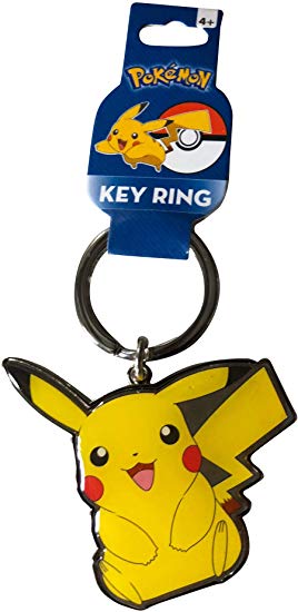 Pokemon Pikachu Metal Key Ring Keychain, Yellow