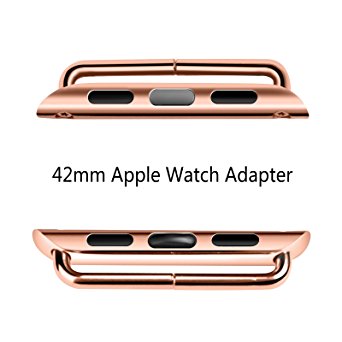 Apple Watch Adapter, Oittm Stainless Steel Apple Watch Band Connection Adaptor with Screwdriver Tools for Apple Watch & Sport & Edition (Rose Gold 42mm)