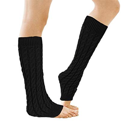 Senchanting Lady Winter Warm Leg Warmer Cable Knitted Crochet Long Socks Legging