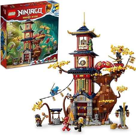 LEGO NINJAGO Temple of The Dragon Energy Cores 71795, Building Toy with a NINJAGO Temple and 6 Minifigures Including Cole, Kai and NYA' Gift for Kids Ages 8  Who Love Buildable Ninja Playsets