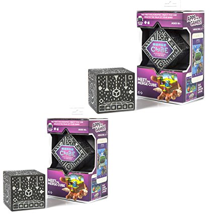 Merge Cube - Hold Holograms in Your Hand with Award Winning AR Toy for Kids - iOS or Android Phone or Tablet Brings the Cube to Life, Free Games With Every Purchase, Works with Merge VR/AR (Pack of 2)