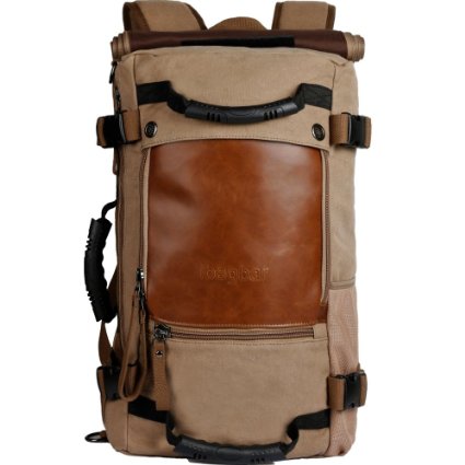 ibagbar Canvas Backpack Travel Duffel Bag Hiking Bag Camping Bag Rucksack Laptop Bag Computer Bag Sports Bag Gym Bag Weekend Bag Daypack School Bag Briefcase Bag Messenger Bag Shoulder Bag
