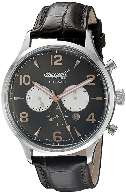 Ingersoll Men's Automatic Watch with Dial Analogue Display and Leather Strap