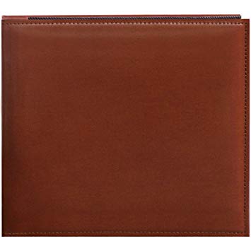Pioneer 8 Inch by 8 Inch Snapload Sewn Leatherette Memory Book, Brown