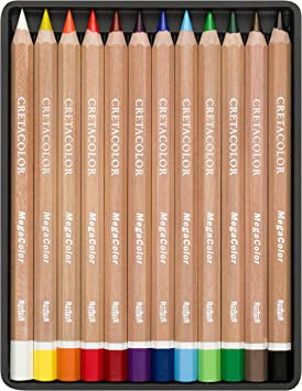 CRETACOLOR MegaColor Colored Pencil Set, 12 Count (Pack of 1), Multi